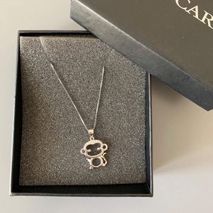 Monkey charm with necklace. Silver 925